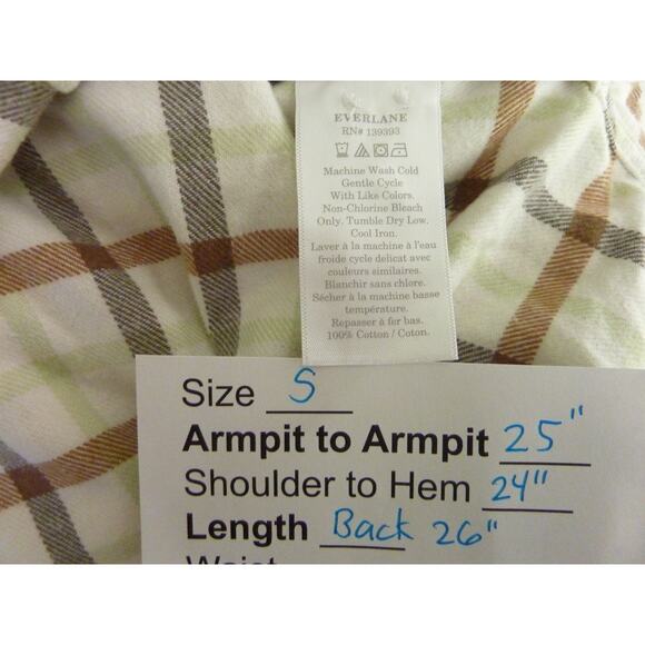 NWT Everlane Women The Boxy Flannel Shirt Pockets Plaid Brown S - Picture 7 of 7